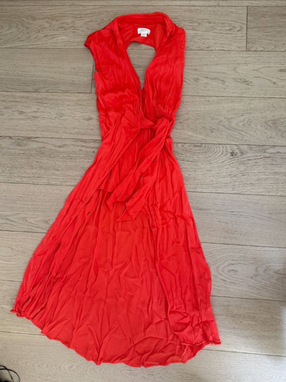 Maeve by Anthropologie Coral Red Wrap Dress - XS